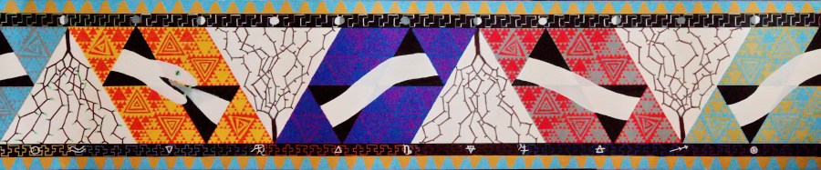 Winter deel Möbiusband - acryl op papier - 91,25 x 19 cm