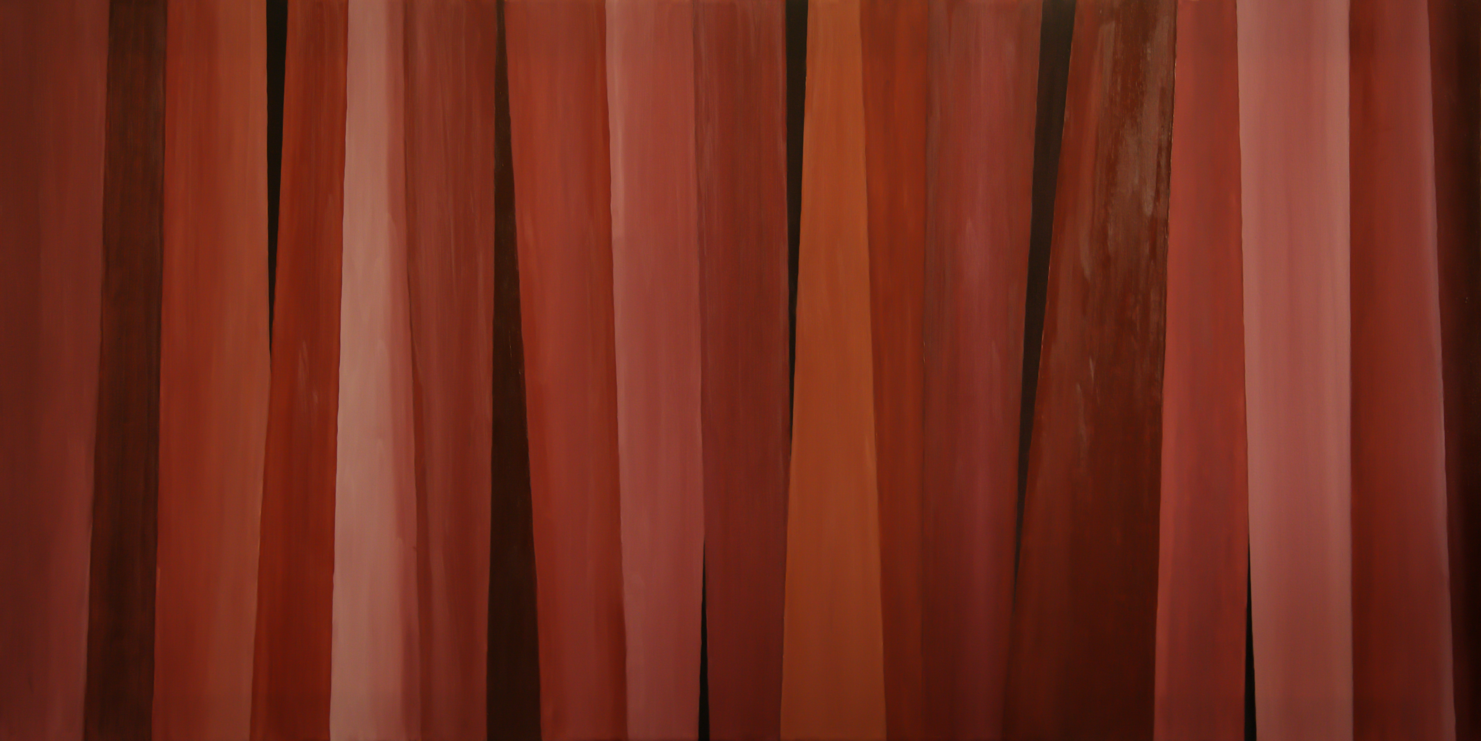 Compositie in in rood - olieverf op canvas -120 x 60 cm
