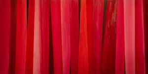 Compositie in in rood - olieverf op canvas -120 x 60 cm