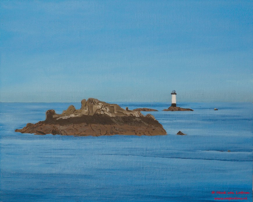 Pointe du Grouin - olieverf op board, 24 x 32 cm