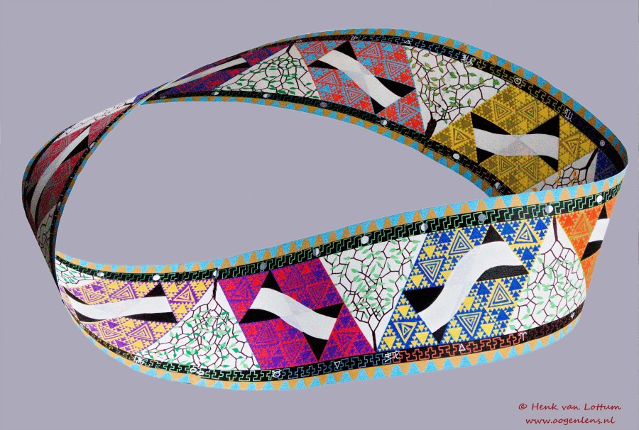 Möbiusband - acryl op papier -182,5 x 19 cm