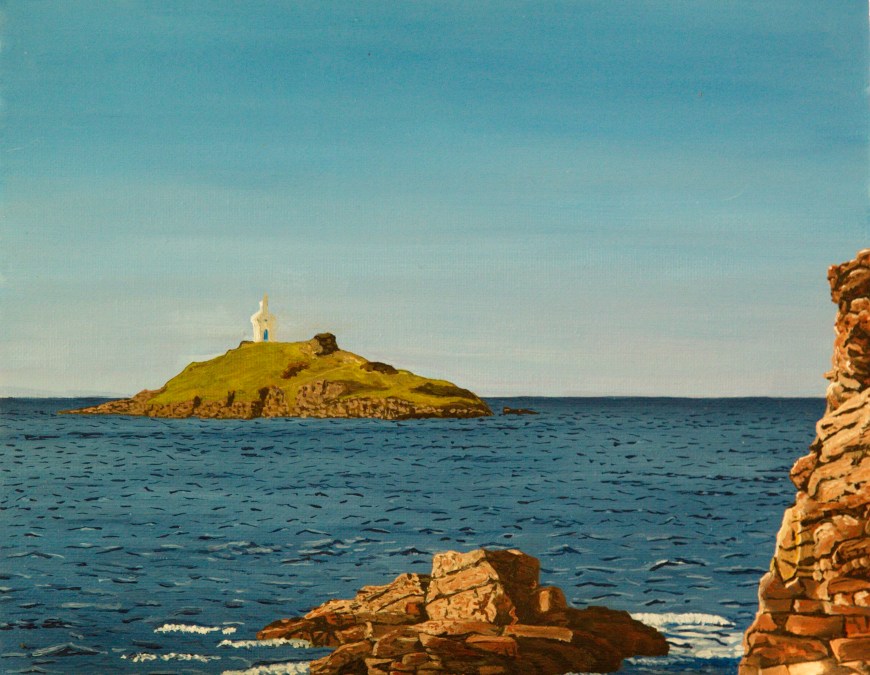 Mont st Michel (Erqy) - olieverf op board, 24 x 32 cm