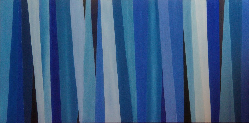 Compositie blauw - olieverf op canvas - 120 x 60 cm