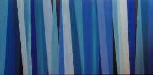 Compositie blauw - olieverf op canvas - 120 x 60 cm