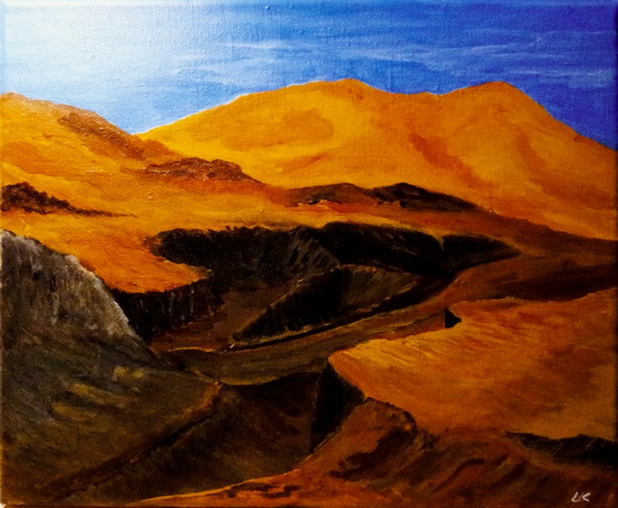 Brandende aarde - acryl op canvas - 29,5 x 25,5 cm