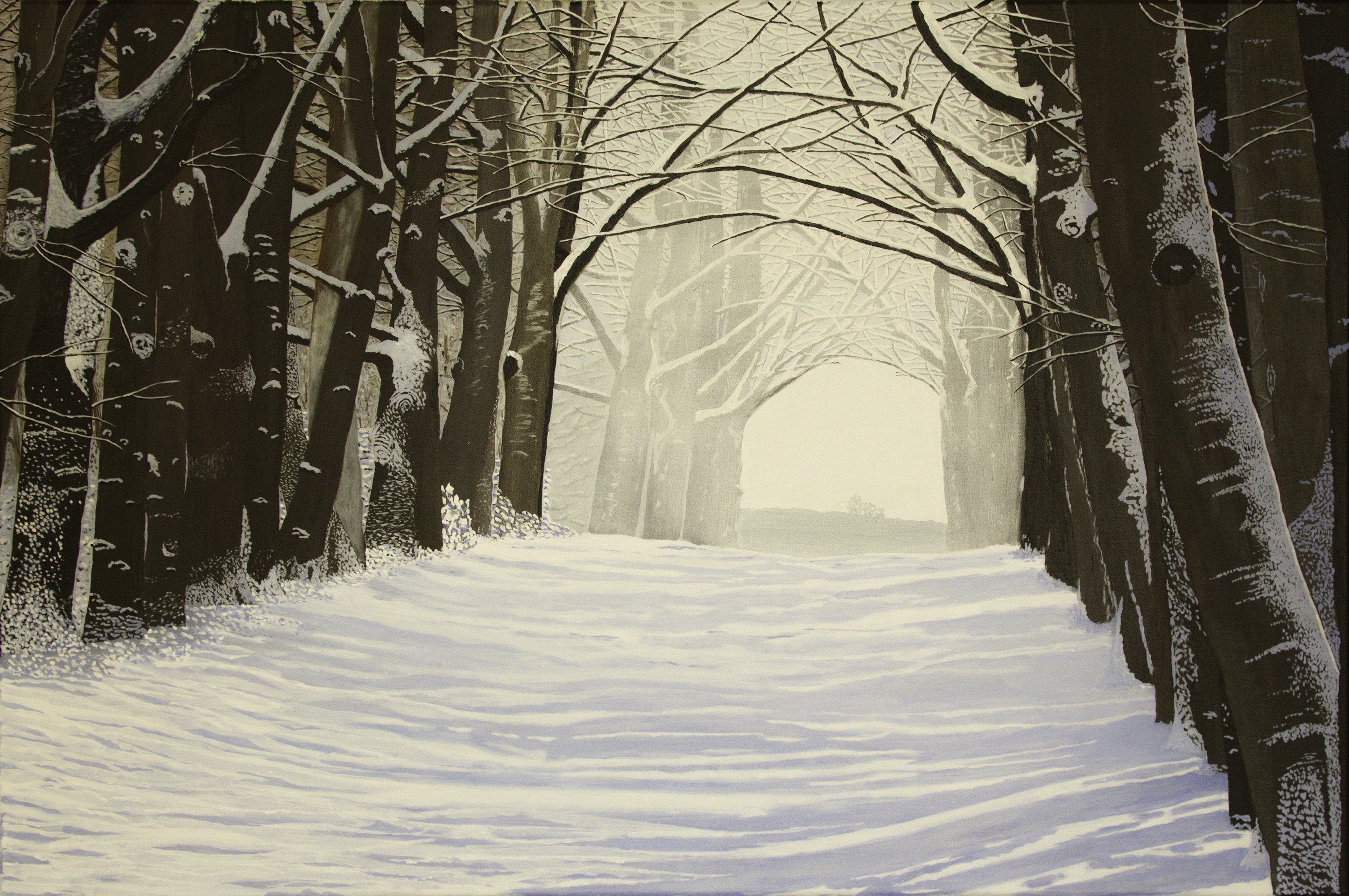Winter- acryl op canvas - 120 x 90 cm