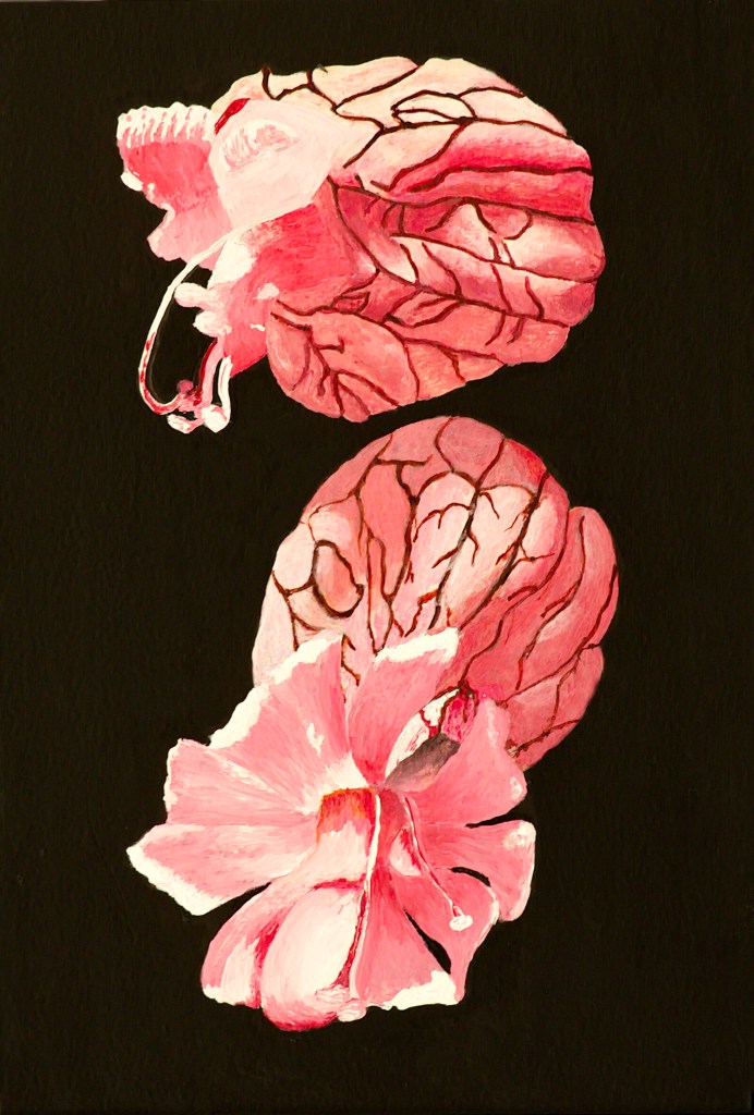 Blaassilene - acryl op karton -16 x 22.5 cm