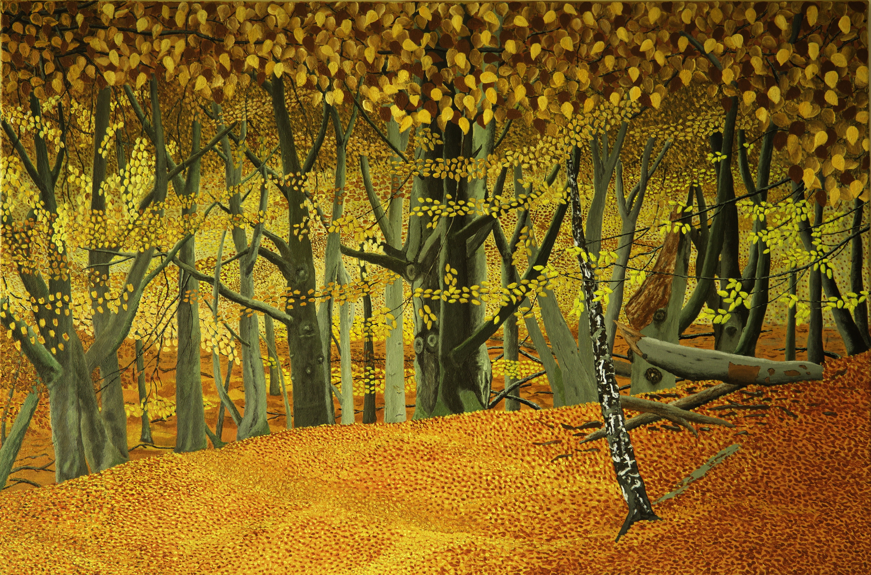 Herfst- acryl op canvas - 120 x 80 cm