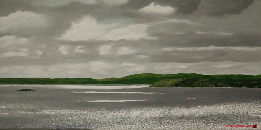 Pointe d'Espangnol, Bretagne olieverf op canvas 30 x 60 cm