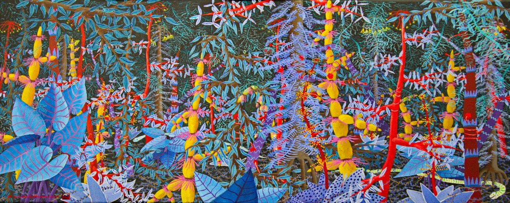 Magisch Bos II - acryl op canvas 40x100 cm