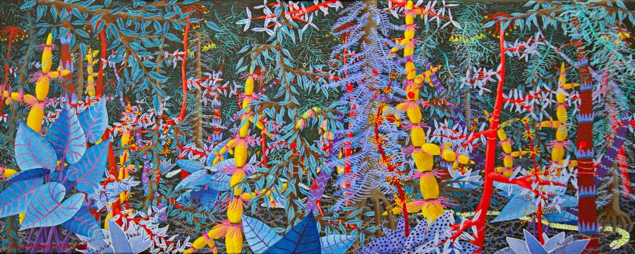 Magisch Bos II - acryl op canvas 40x100 cm