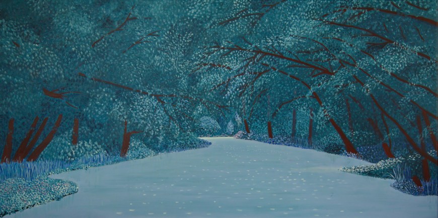 't Joppe in blauw - acryl op doek - 120x60 cm