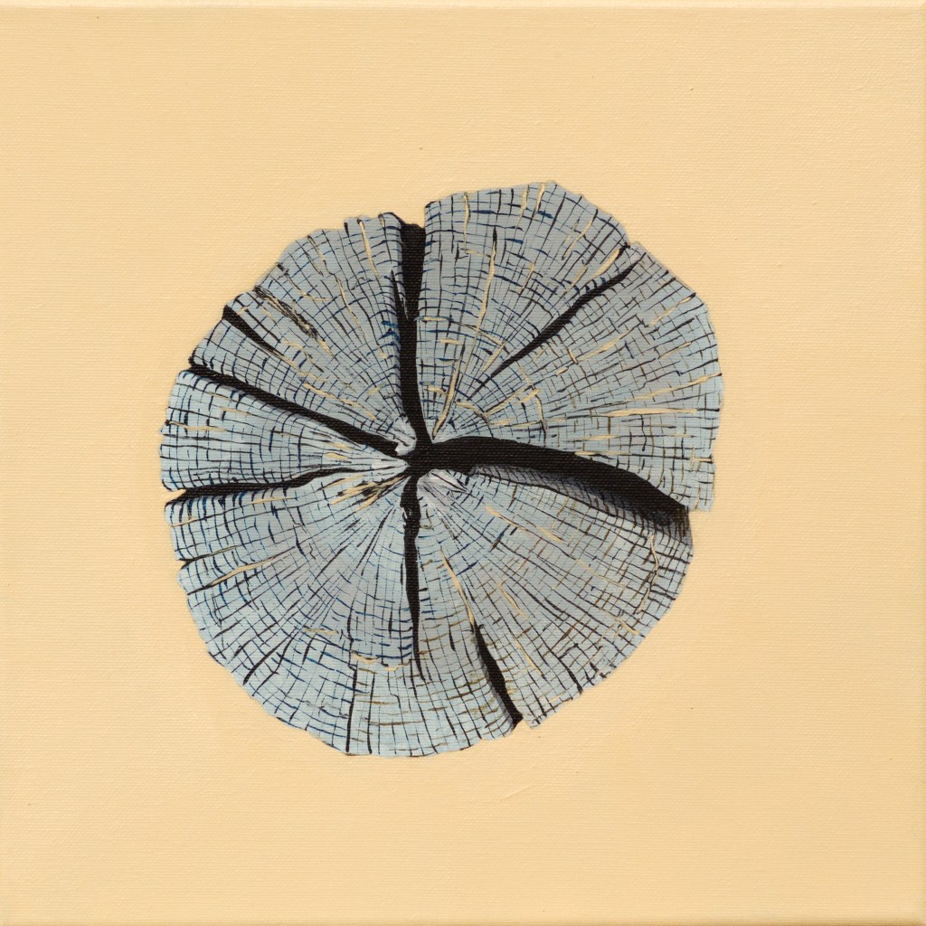 Paalkop 10 - acryl op canvas - 30 x 30 cm