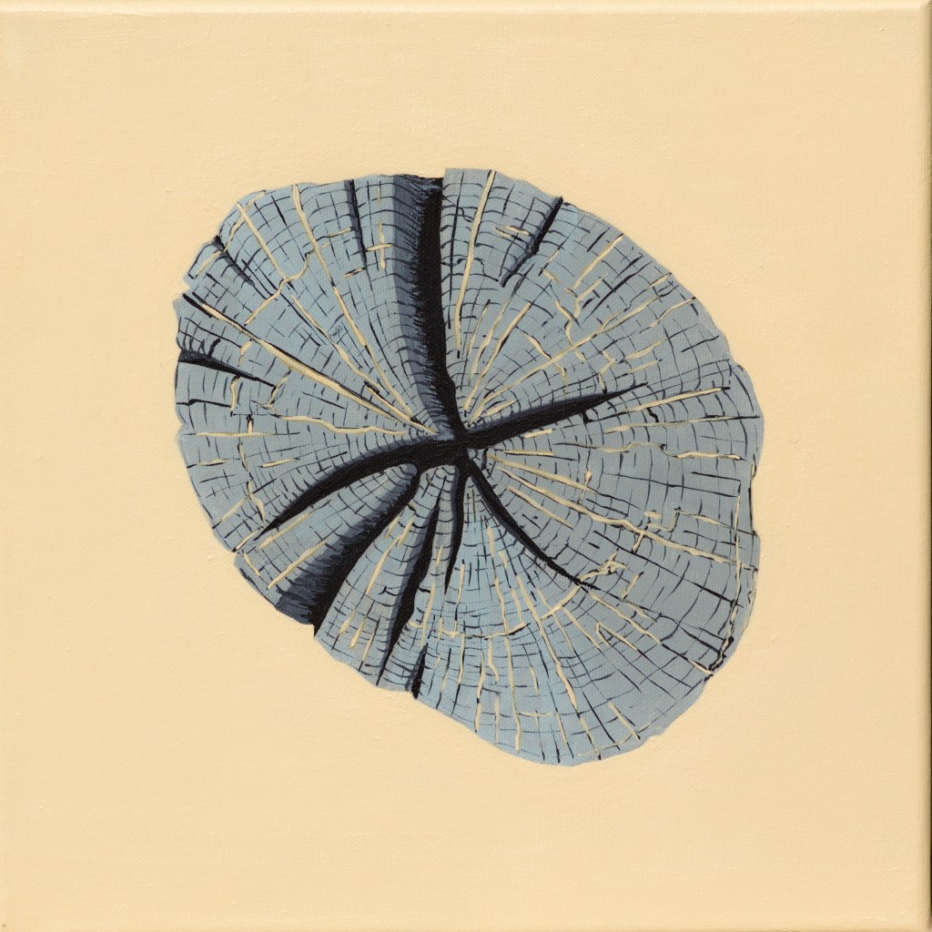 Paalkop 11 - acryl op canvas - 30 x 30 cm