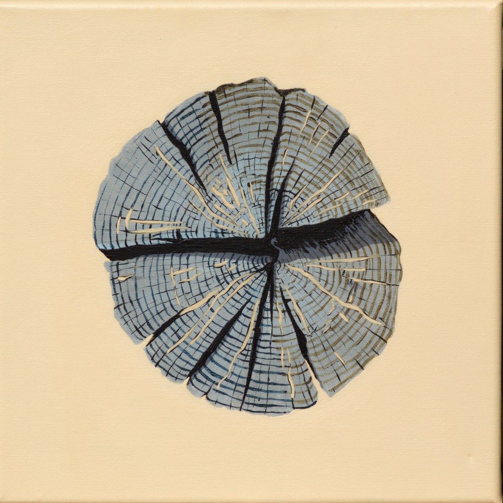 Paalkop 13 - acryl op canvas - 30 x 30 cm