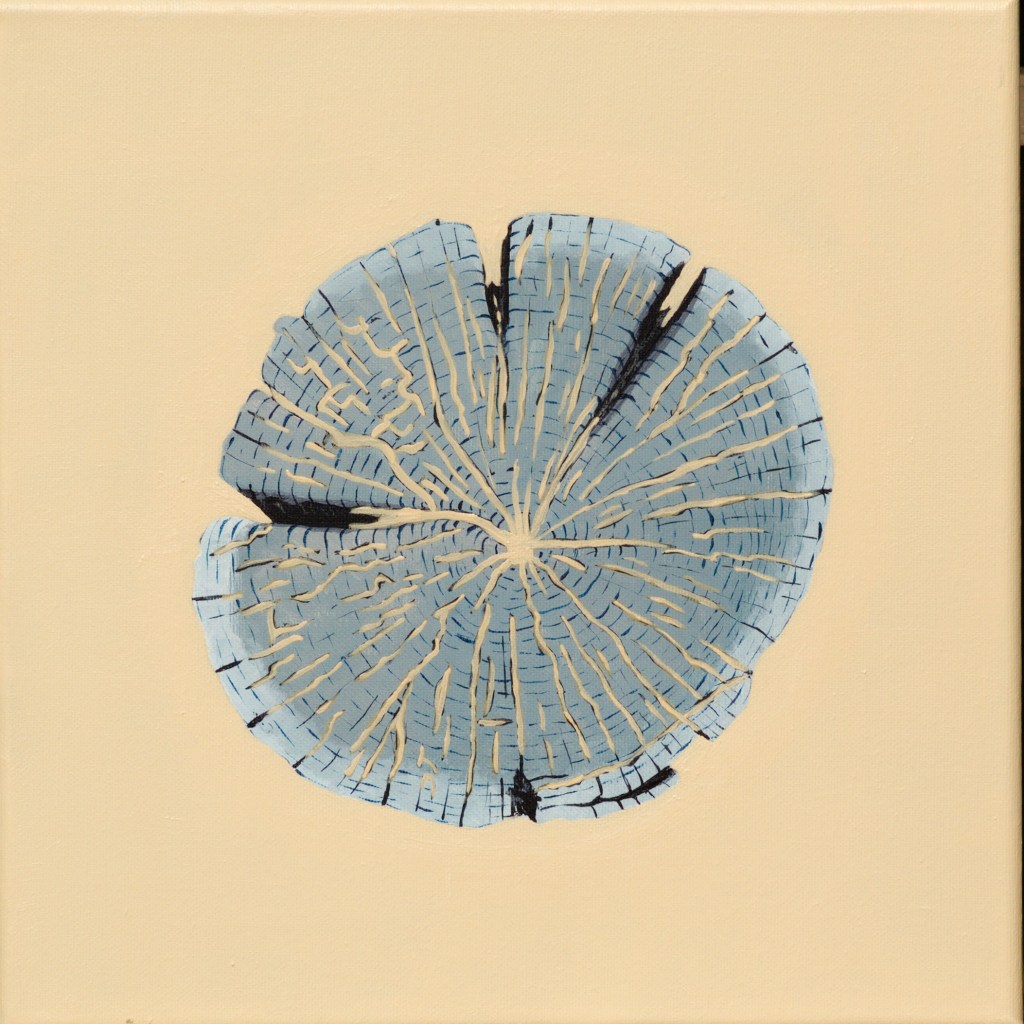 Paalkop 14 - acryl op canvas - 30 x 30 cm