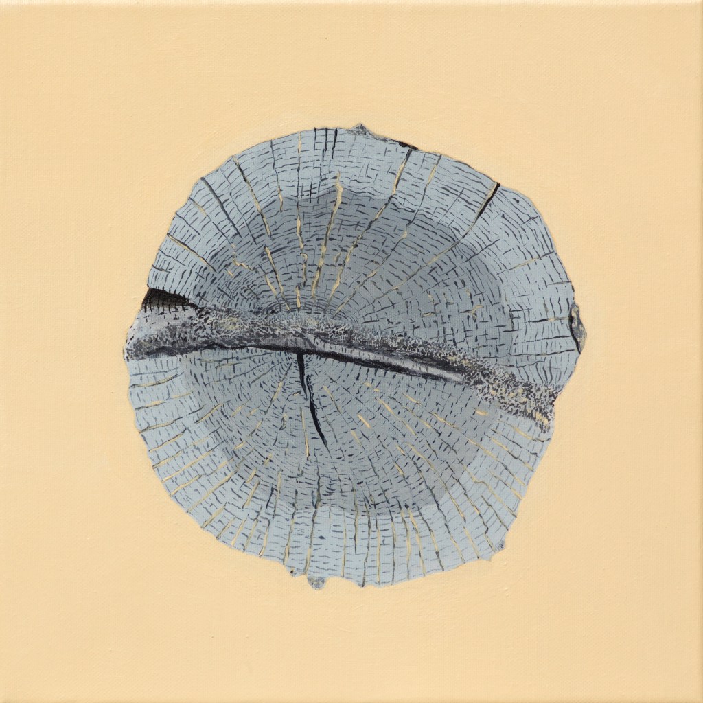 Paalkop 1 - acryl op canvas - 30 x 30 cm