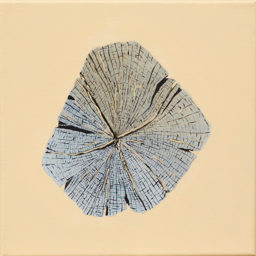 Paalkop 6 - acryl op canvas - 30 x 30 cm