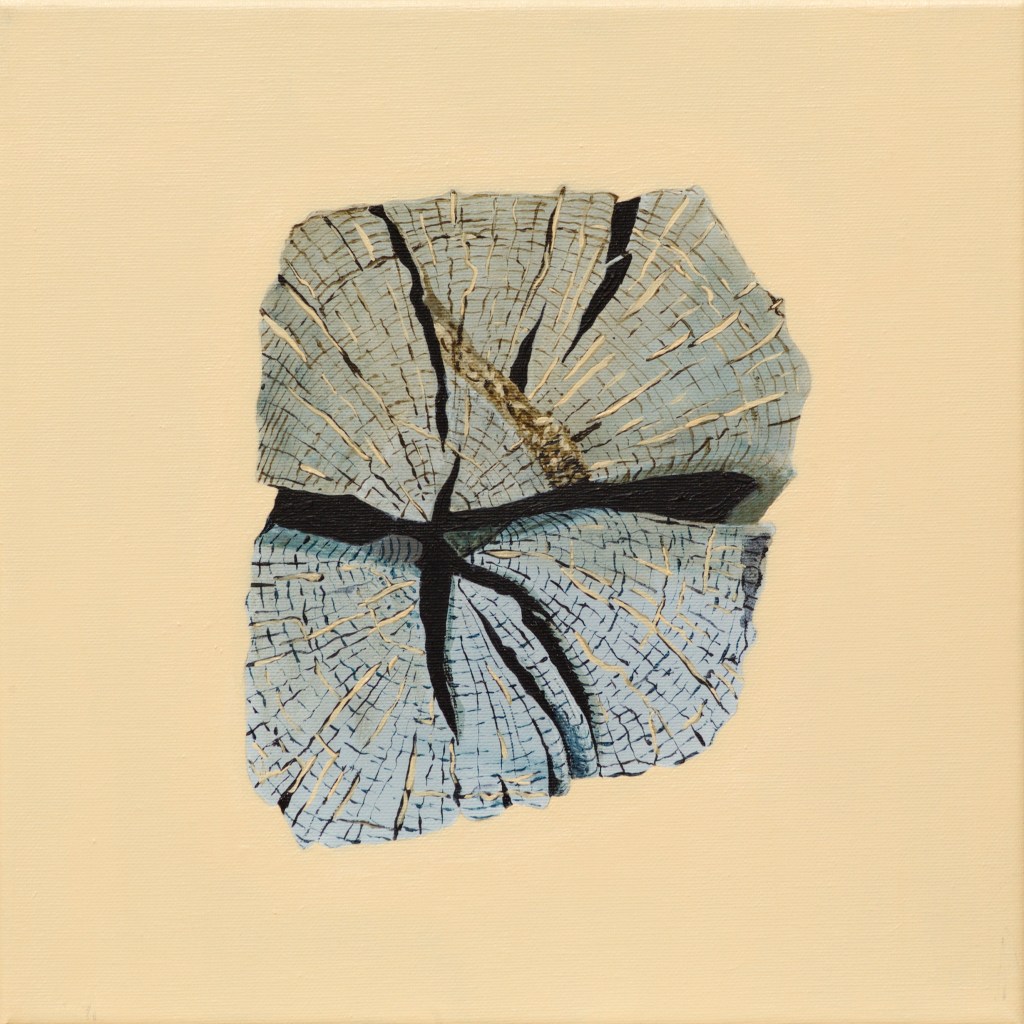 Paalkop 8 - acryl op canvas - 30 x 30 cm