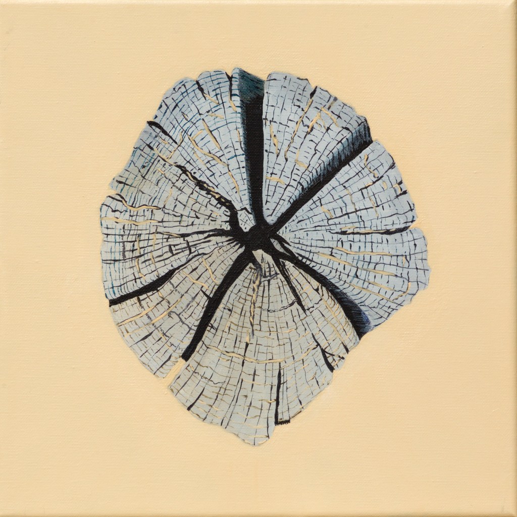 Paalkop 9 - acryl op canvas - 30 x 30 cm