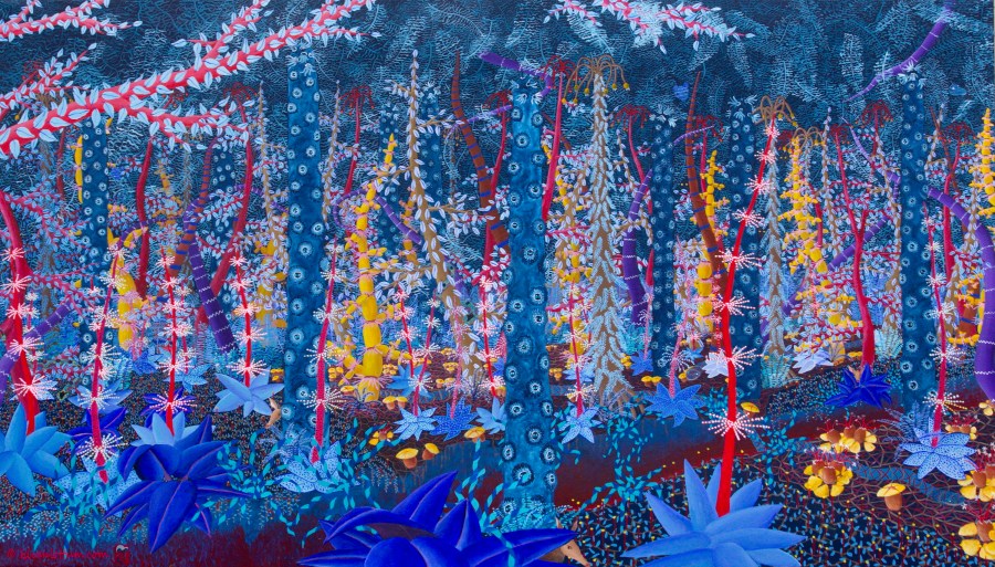 Magisch bos 4 acryl op canvas 160 x 90 cm