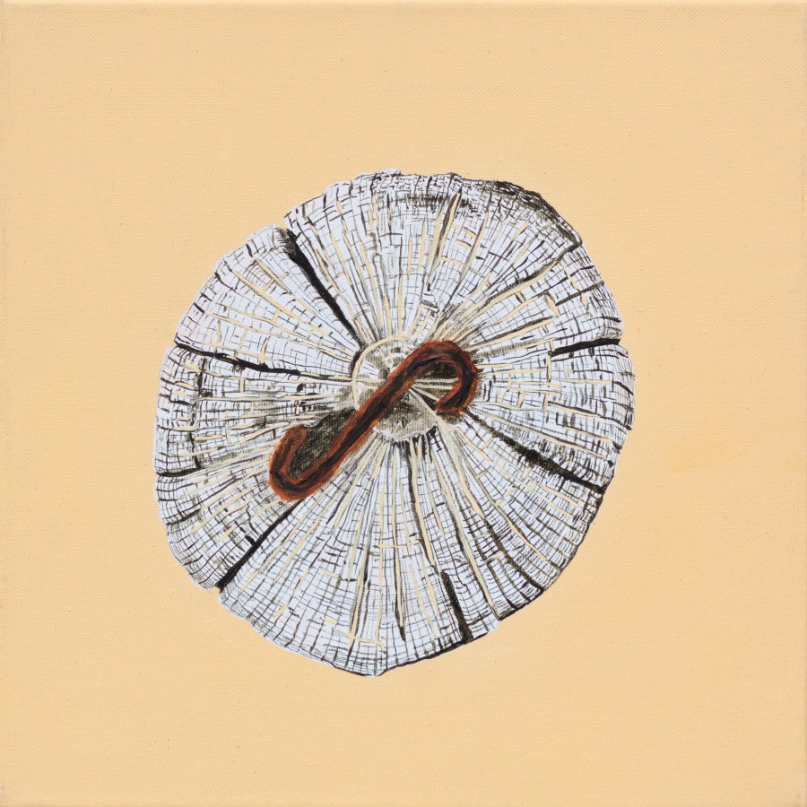 Paalkop 24 - acryl op canvas - 30 x 30 cm