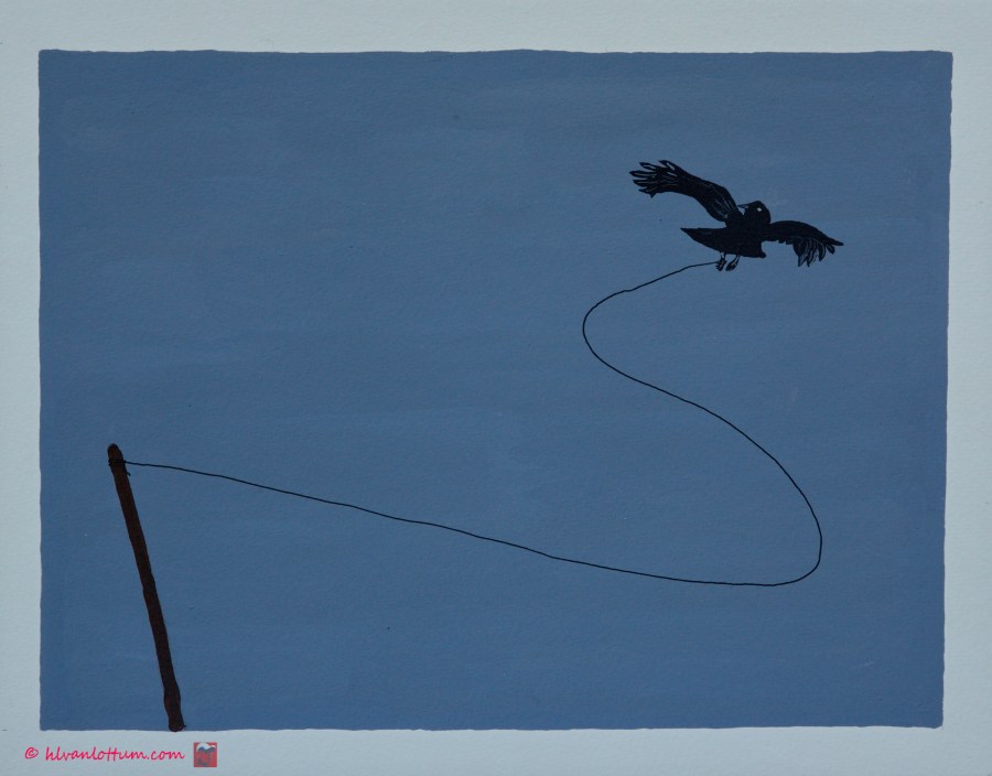 Gevangen - acryl op papier - 41 x 32 cm