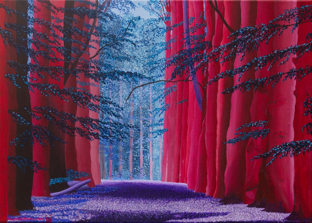 Joppe in blauw  -  acryl op canvas  -  70 x 50 cm  -  midden