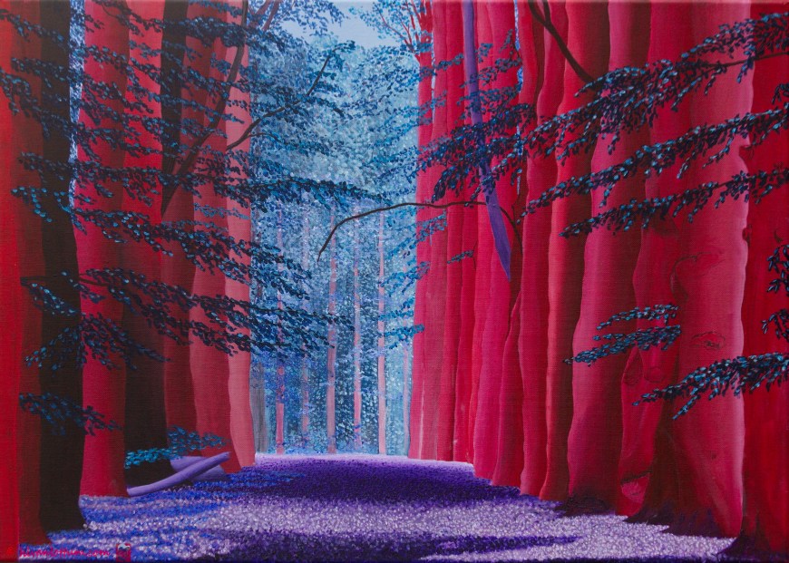 Joppe in blauw - acryl op canvas - 70 x 50 cm - midden