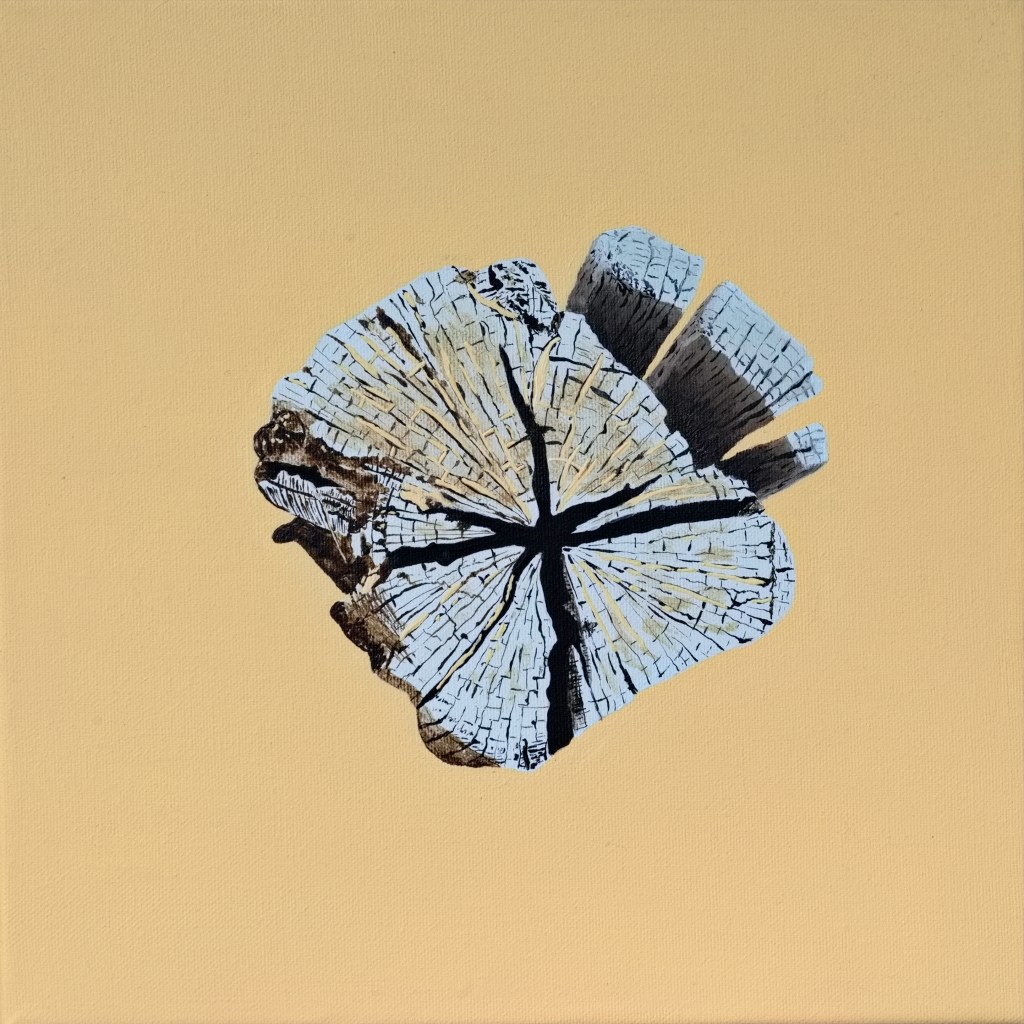 Paalkop 30 - acryl op canvas 30 x 30 cm