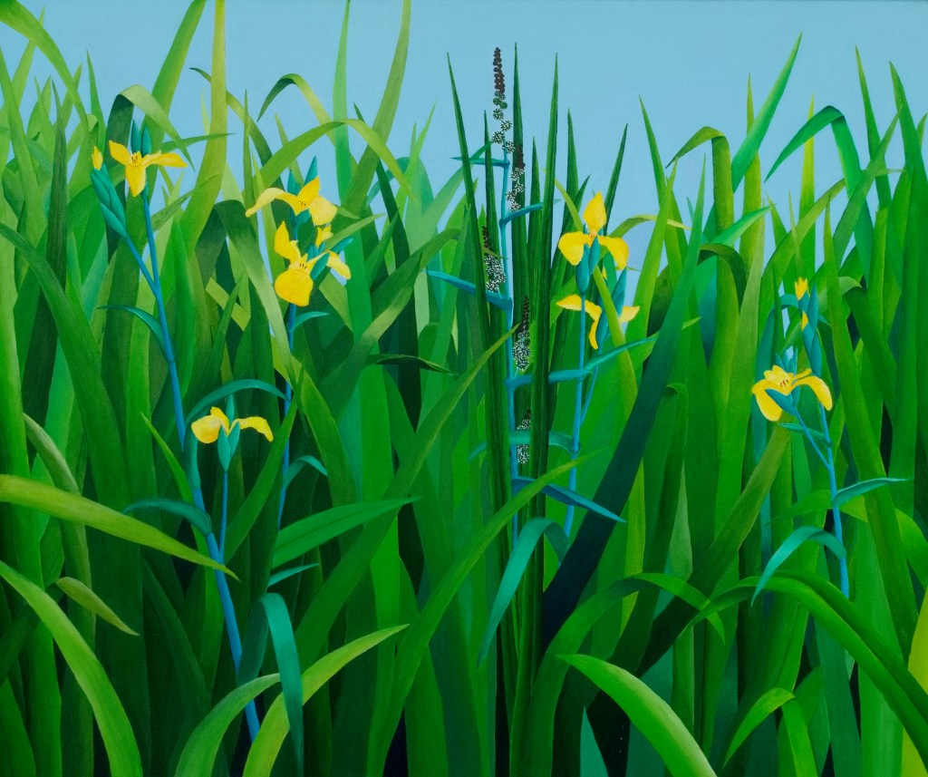 Gele lis - acryl op canvas - 120 x 100 cm