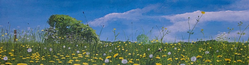 Ravenswaard - acryl op papier 100 x 30 cm