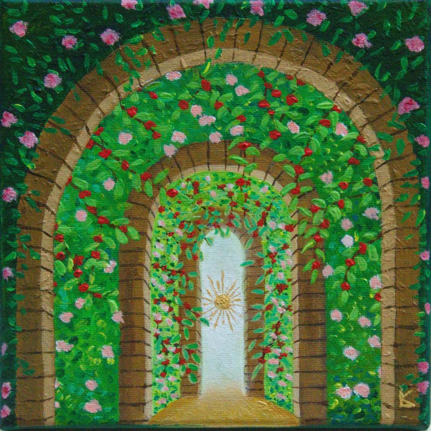 De Poort - acryl op doek 40 x 40 cm