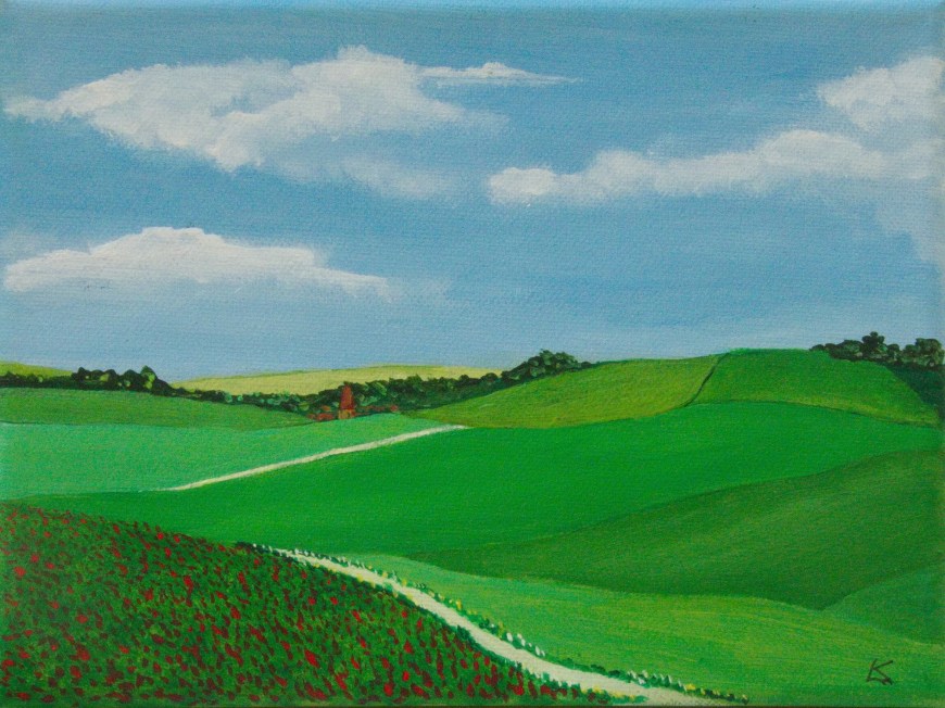Frans landschapje - acryl op canvas 24 x 18 cm