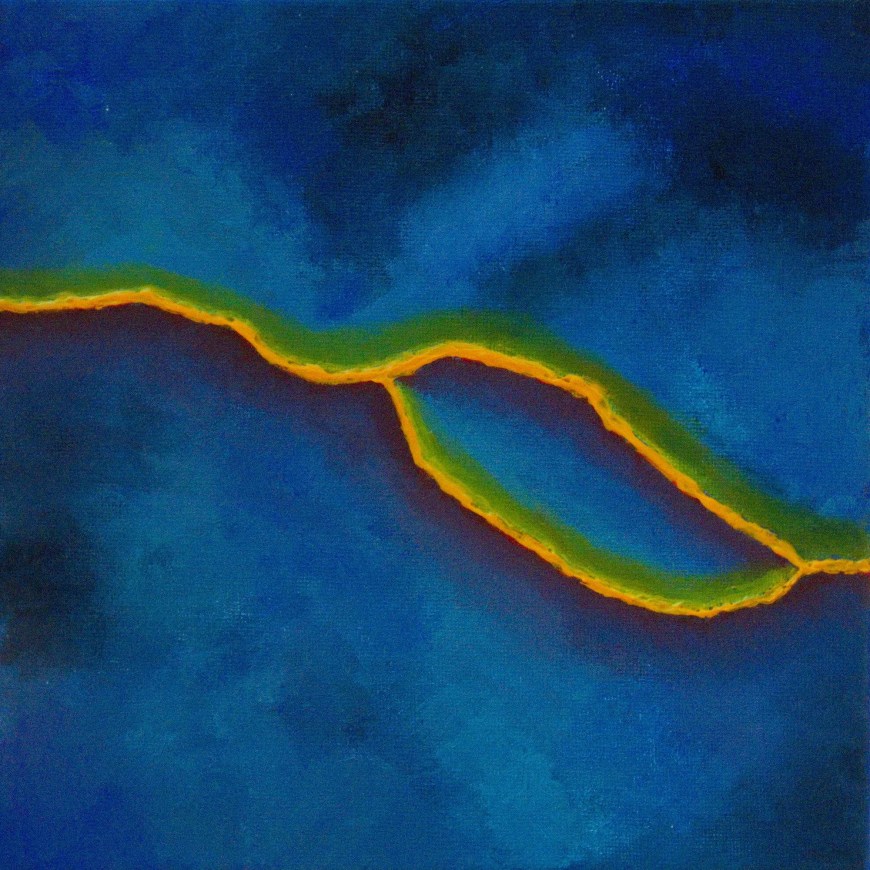 Rimpel 2 - acryl op canvas 20 x 20 cm