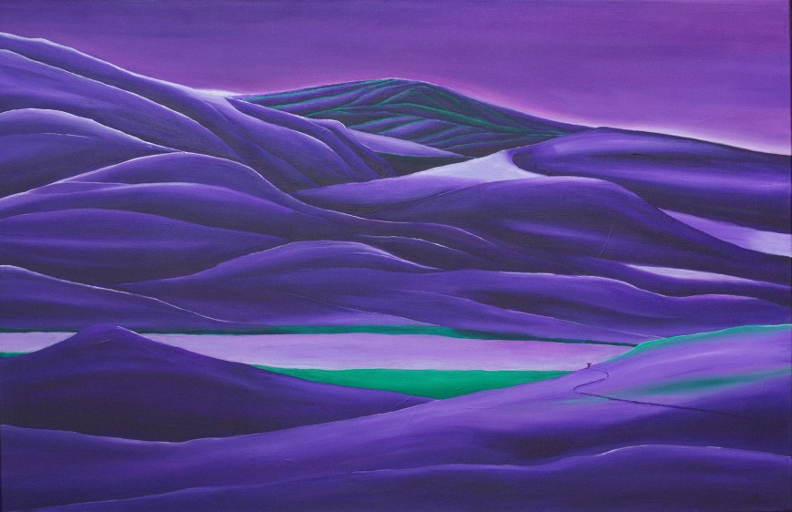Mijn Paarse droom - acryl op doek 115 x 75 cm
